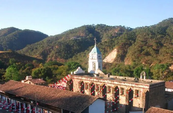 Temple of San Sebastián, in the historic center of San Sebastián del Oeste, Jalisco
